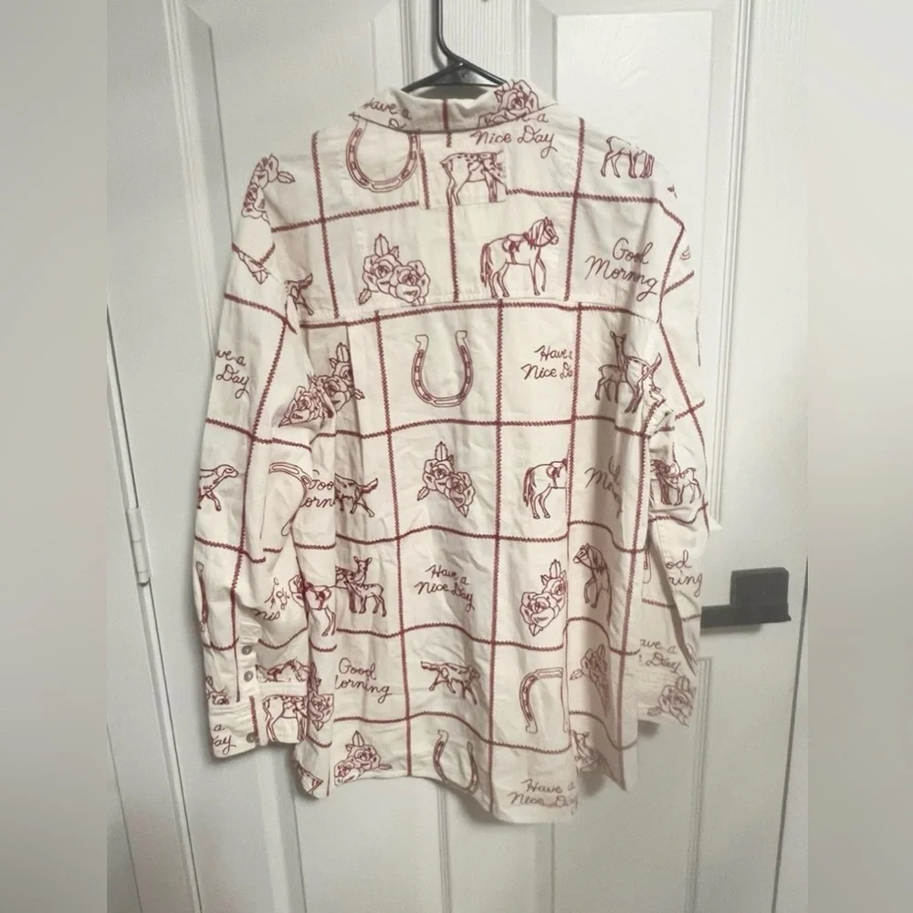 Free People We The Free Have A Nice Day western equestrian blouse Top RARE - Picture 4 of 5